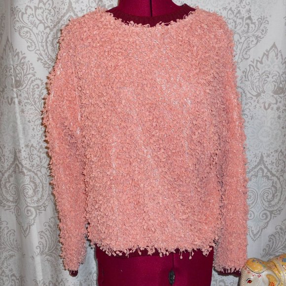 Miss Me S Pullover Peachy/Pink L/S Textured Top - Picture 1 of 7